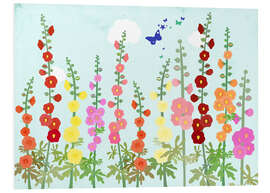 Foam board print Hollyhocks