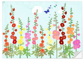 Wall sticker Hollyhocks