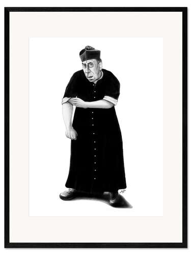 Inramat konsttryck Don Camillo ready to rumble