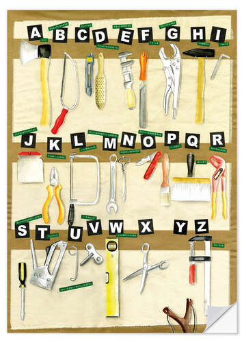 Selvklebende plakat ABC Alphabet Tools