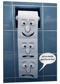 Alubild Auf der Toilette - witzig