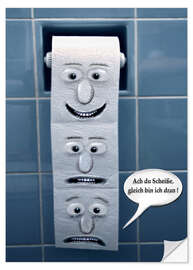 Muursticker On the Toilet (German)