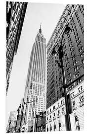 Foam board print New York City - Empire State Building (monochrome)