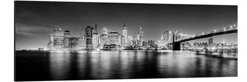 Aluminiumtavla New York City skyline by night (Monochrome)