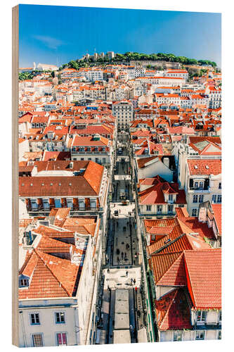 Hout print Old Town Lisbon - Portugal