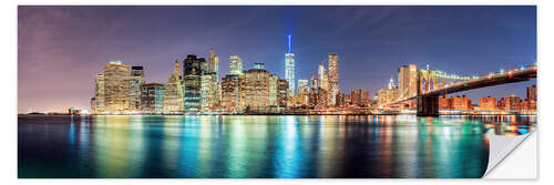 Selvklebende plakat New York City Skyline, panoramic view