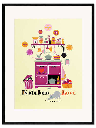Plakat artystyczny premium w ramie Kitchen Love