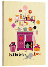 Wood print Kitchen Love