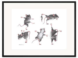 Gerahmter Kunstdruck Maus-Gymnastik