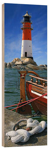 Hout print The Lighthouse In The Harbor