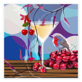 Tableau  Cocktail vintage à l&#039;oiseau IV - Mandy Reinmuth