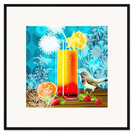 Ingelijste kunstdruk Tequila Sunrise Cocktail