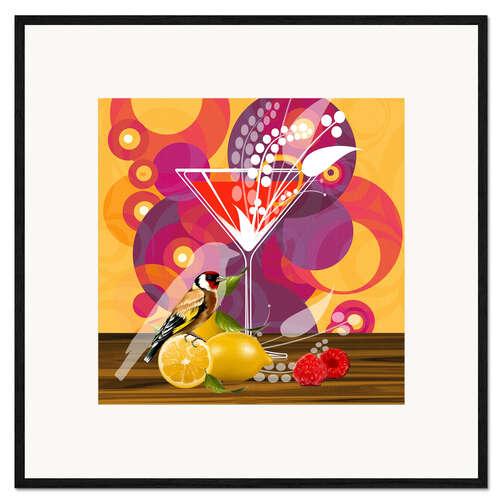Ingelijste kunstdruk Martini Rosso Cocktail