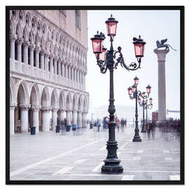 Gerahmter Kunstdruck Markusplatz in Venedig im Winter