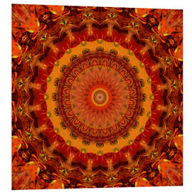 Foam board print Mandala Buddhas Gold