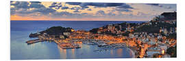 Foam board print Port Soller Mallorca at night