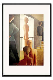 Gerahmter Kunstdruck Fünf Männer im Raum