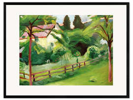 Framed art print Landhaus mit Garten