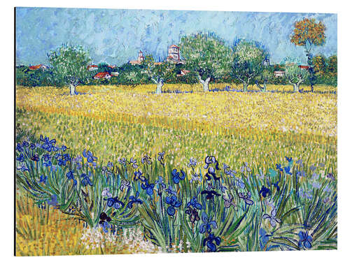 Aluminium print View of Arles with irises in the foreground