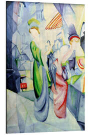 Magnettafel Frauen vor einem Hutladen