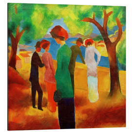 Magnettafel Dame in grüner Jacke