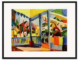 Gerahmter Kunstdruck Terrasse des Landhauses in St.Germain