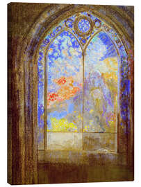 Stampa su tela  Finestra di una chiesa - Odilon Redon