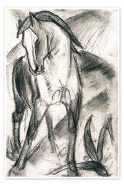 Plakat  Young horse in mountain landscape - Franz Marc