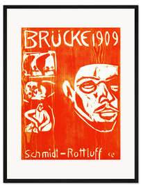 Gerahmter Kunstdruck Titel von 4. Jahresmappe Die Brücke