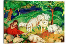 Galleriprint Shepherdess with sheep