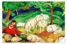 Sisustustarra Shepherdess with sheep