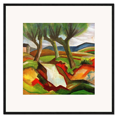 Impresión de arte enmarcada Sauces por la corriente