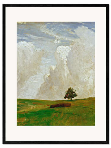 Impression artistique encadrée Montagne de nuages