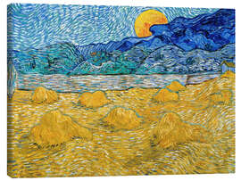 Canvas print  Avond Landschap met opkomende maan - Vincent van Gogh