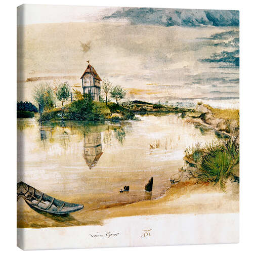 Canvas print House at fishpond