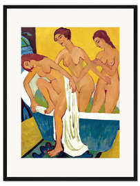 Gerahmter Kunstdruck Badende Frauen