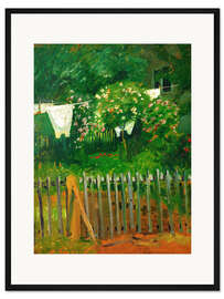 Gerahmter Kunstdruck Wäsche im Garten in Kandern