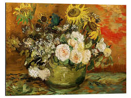 Magnettafel Rosen und Sonnenblumen