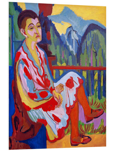 Foam board print Seated Lady (Erna Kirchner)