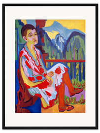 Gerahmter Kunstdruck Sitzende Dame (Erna Kirchner)