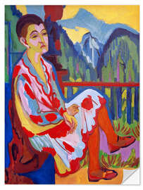 Selvklæbende plakat Seated Lady (Erna Kirchner)