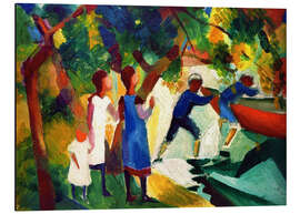 Magnettafel Spielende Kinder am Wasser