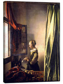 Leinwandbild  Brieflesendes Mädchen am offenen Fenster - Jan Vermeer