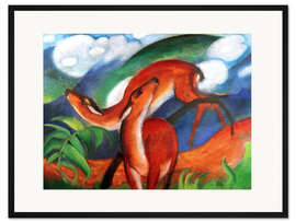 Gerahmter Kunstdruck Rote Rehe II