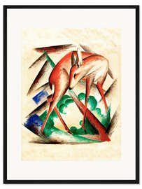 Gerahmter Kunstdruck Reh (Rotes Reh)