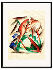 Gerahmter Kunstdruck Reh (Rotes Reh)