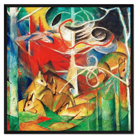 Gerahmter Kunstdruck Rehe im Walde I