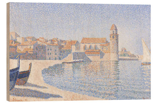 Wood print View of Collioure