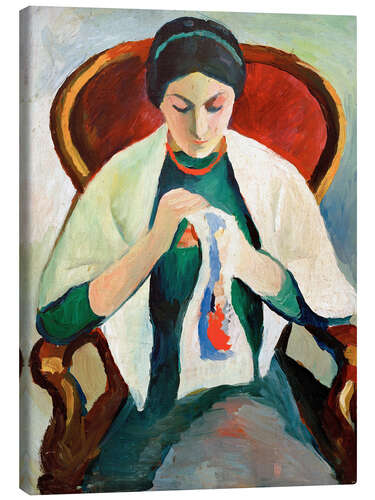 Canvas print Woman Sewing