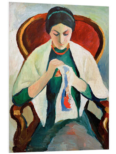 Foam board print Woman Sewing